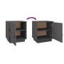 Mesitas de noche 2 uds madera maciza pino gris 40x34x45 cm