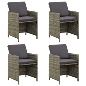 Garden chairs 4 units with gray synthetic rattan cushions by vidaXL, Garden chairs - Ref: Foro24-316747, Price: 280,30 €, Dis...