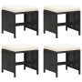 Garden stools 4 units and black synthetic rattan cushions by vidaXL, Garden chairs - Ref: Foro24-316748, Price: 117,94 €, Dis...