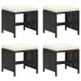 Garden stools 4 units and black synthetic rattan cushions by vidaXL, Garden chairs - Ref: Foro24-316748, Price: 116,67 €, Dis...