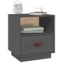 Mesitas de noche 2 uds madera maciza pino gris 40x34x45 cm