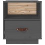 Mesitas de noche 2 uds madera maciza pino gris 40x34x45 cm en Mesitas de noche | Comprar online en Foro24