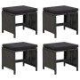 Garden stools 4 units and black synthetic rattan cushions by vidaXL, Garden chairs - Ref: Foro24-316749, Price: 139,21 €, Dis...