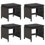 Garden stools 4 units and black synthetic rattan cushions by vidaXL, Garden chairs - Ref: Foro24-316749, Price: 133,02 €, Dis...