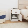 Mesita de noche madera maciza de pino blanco 40x34x55 cm