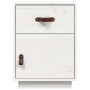 Mesita de noche madera maciza de pino blanco 40x34x55 cm