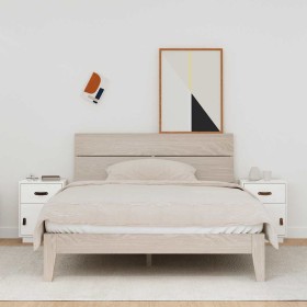 Mesitas de noche 2 uds madera maciza pino blanco 40x34x55 cm Mesitas de noche 2 uds madera maciza pino blanco 40x34x55 cm