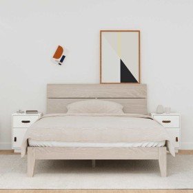Mesitas de noche 2 uds madera maciza pino blanco 40x34x55 cm Mesitas de noche 2 uds madera maciza pino blanco 40x34x55 cm