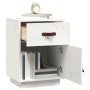 Mesitas de noche 2 uds madera maciza pino blanco 40x34x55 cm