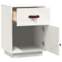 Mesitas de noche 2 uds madera maciza pino blanco 40x34x55 cm