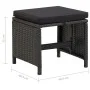 Garden stools 4 units and black synthetic rattan cushions by vidaXL, Garden chairs - Ref: Foro24-316749, Price: 133,02 €, Dis...