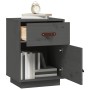 Mesitas de noche 2 uds madera maciza de pino gris 40x34x55 cm