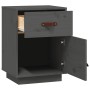 Mesitas de noche 2 uds madera maciza de pino gris 40x34x55 cm