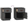 Mesitas de noche 2 uds madera maciza de pino gris 40x34x55 cm
