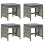 Garden stools 4 units and gray synthetic rattan cushions by vidaXL, Garden chairs - Ref: Foro24-316750, Price: 118,70 €, Disc...