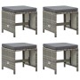 Gartenhocker 4 Einheiten und graue synthetische Rattankissen von vidaXL, Gartenstühle - Ref: Foro24-316750, Preis: 120,25 €, ...