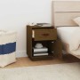Mesita de noche madera maciza de pino marrón miel 40x34x55 cm