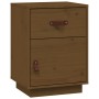 Mesitas de noche 2 uds madera de pino marrón miel 40x34x55 cm