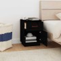 Mesita de noche madera maciza de pino negro 40x34x55 cm