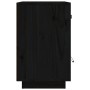 Mesita de noche madera maciza de pino negro 40x34x55 cm