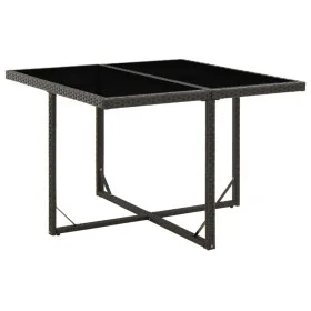 Gartentisch aus synthetischem Rattan und schwarzem Glas, 109 x 107 x 74 cm von vidaXL, Gartentische - Ref: Foro24-316764, Pre...