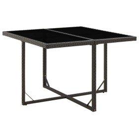 Mesa de jardín ratán sintético y vidrio negra 109x107x74 cm de vidaXL, Mesas de jardín - Ref: Foro24-316764, Precio: 103,82 €...