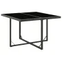 Synthetic rattan and black glass garden table 109x107x74 cm by vidaXL, Garden tables - Ref: Foro24-316764, Price: 109,38 €, D...