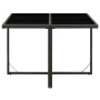 Mesa de jardín ratán sintético y vidrio negra 109x107x74 cm de vidaXL, Mesas de jardín - Ref: Foro24-316764, Precio: 103,43 €