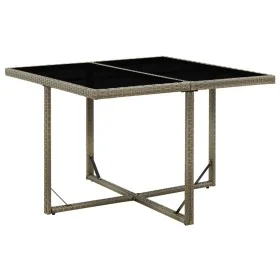 Synthetic rattan and gray glass garden table 109x107x74 cm by vidaXL, Garden tables - Ref: Foro24-316765, Price: 102,84 €, Di...
