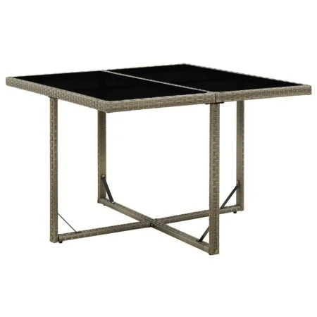 Synthetic rattan and gray glass garden table 109x107x74 cm by vidaXL, Garden tables - Ref: Foro24-316765, Price: 102,84 €, Di...