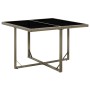 Mesa de jardín ratán sintético y vidrio gris 109x107x74 cm de vidaXL, Mesas de jardín - Ref: Foro24-316765, Precio: 103,99 €,...