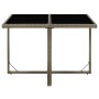 Synthetic rattan and gray glass garden table 109x107x74 cm by vidaXL, Garden tables - Ref: Foro24-316765, Price: 103,90 €, Di...