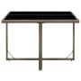 Mesa de jardín ratán sintético y vidrio gris 109x107x74 cm de vidaXL, Mesas de jardín - Ref: Foro24-316765, Precio: 103,99 €,...
