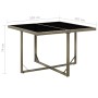 Mesa de jardín ratán sintético y vidrio gris 109x107x74 cm de vidaXL, Mesas de jardín - Ref: Foro24-316765, Precio: 103,99 €,...