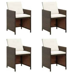 Garden chairs with cushions 4 units brown synthetic rattan by vidaXL, Garden chairs - Ref: Foro24-316776, Price: 170,97 €, Di...