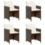 Garden chairs with cushions 4 units brown synthetic rattan by vidaXL, Garden chairs - Ref: Foro24-316776, Price: 170,97 €, Di...