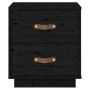 Mesita de noche madera maciza de pino negro 40x34x45 cm
