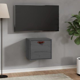 Armario de pared de madera maciza de pino gris 40x30x35 cm