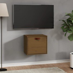 Armario de pared madera maciza de pino marrón miel 40x30x35 cm Armario de pared madera maciza de pino marrón miel 40x30x35 cm