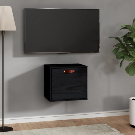 Armario de pared de madera maciza de pino negro 40x30x35 cm en Estantes y estanterías | Comprar online en Foro24