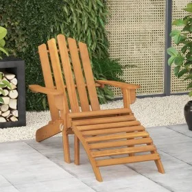 Silla de jardín Adirondack con reposapiés madera acacia maciza de vidaXL, Sillas de jardín - Ref: Foro24-316831, Precio: 125,...