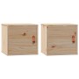 Armarios de pared 2 uds madera maciza de pino 31,5x30x30 cm