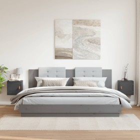 Armarios de pared 2 uds madera maciza pino gris 31,5x30x30 cm Armarios de pared 2 uds madera maciza pino gris 31,5x30x30 cm