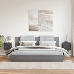 Armarios de pared 2 uds madera maciza pino gris 31,5x30x30 cm Armarios de pared 2 uds madera maciza pino gris 31,5x30x30 cm