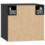 Armario de pared madera maciza de pino negro 31,5x30x30 cm