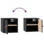 Armarios de pared 2 uds madera maciza pino negro 31,5x30x30 cm