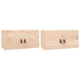 Armarios de pared 2 uds madera maciza de pino 60x30x30 cm