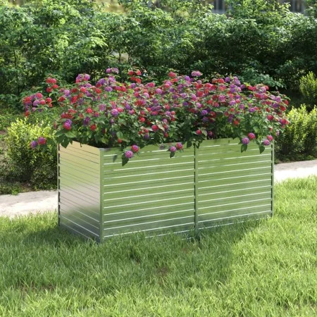 Arriate de acero galvanizado plateado 160x80x77 cm de vidaXL, Maceteros y jardineras - Ref: Foro24-316880, Precio: 62,91 €, D...