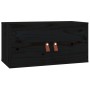 Armarios de pared 2 uds madera maciza de pino negro 60x30x30 cm