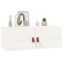 Armarios de pared 2 uds madera maciza pino blanco 80x30x30 cm
